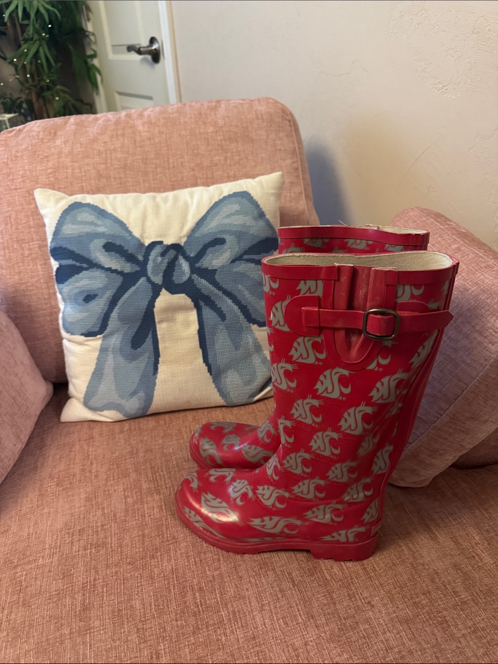 WSU COUGARS TALL Rain Boots - CAMPUS GEAR